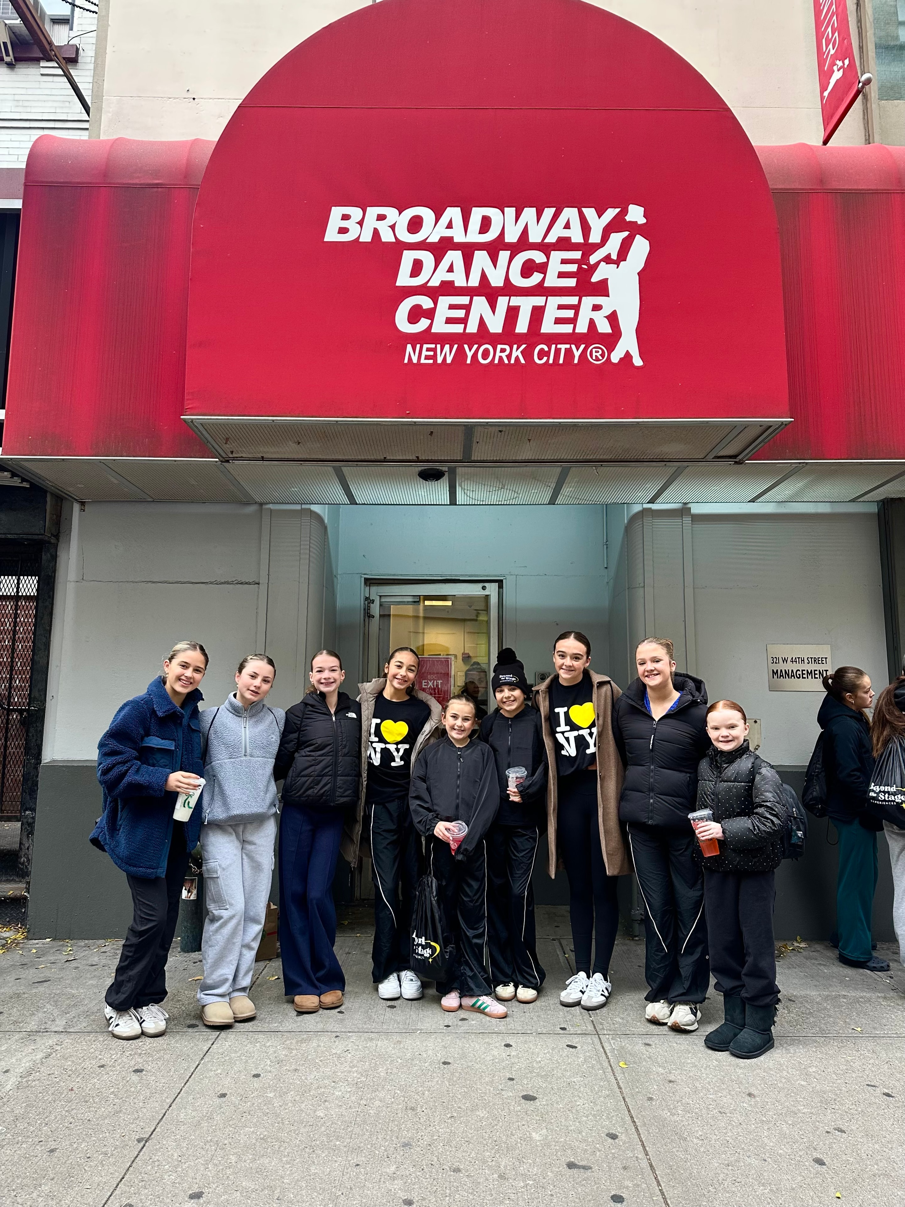 Dancers outside Broadway Dance Center NYC