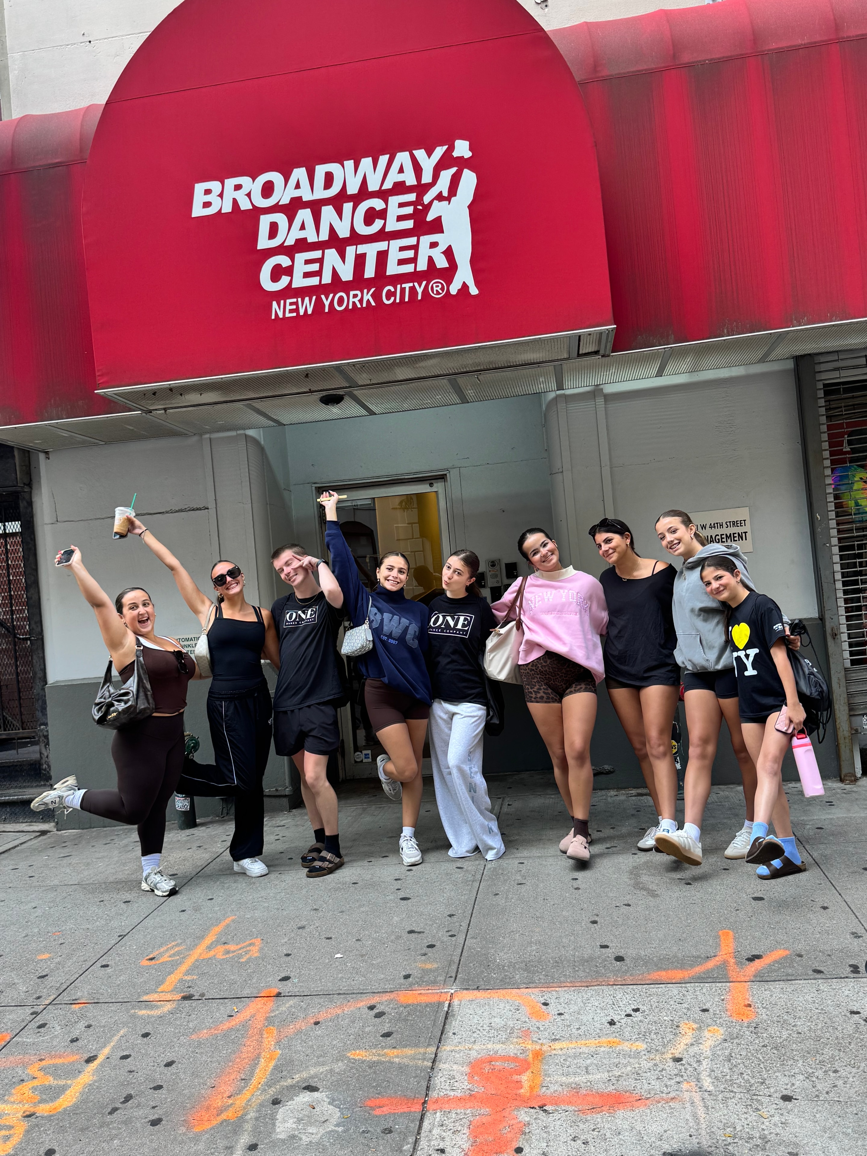 Group of dancers outside Broadway Dance Center NYC