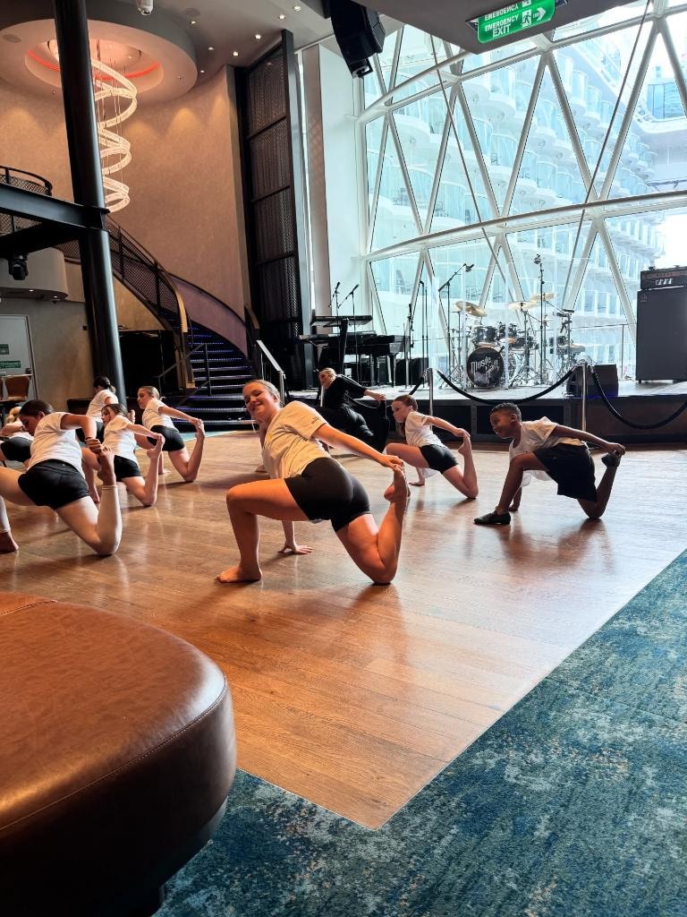 Dancers on cruise ship