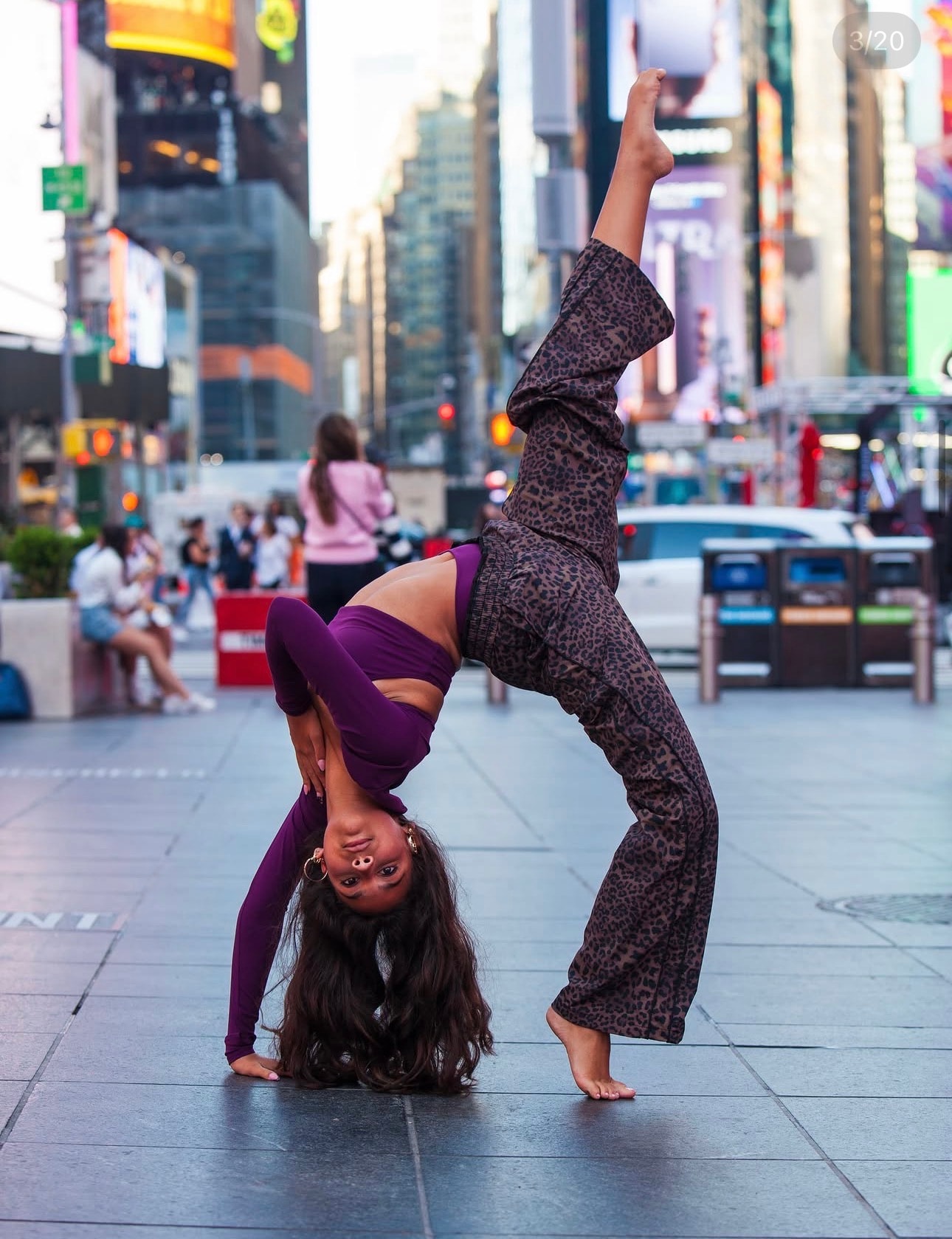 Dancer performing in Times Square
