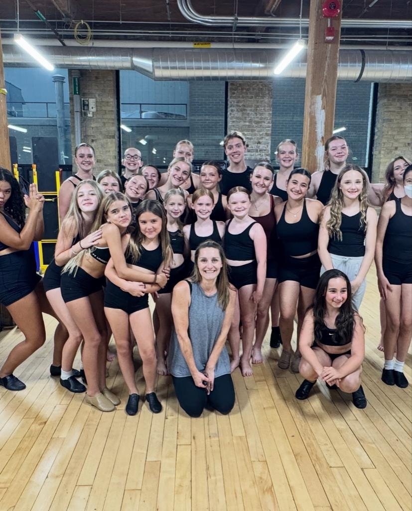 Group photo in dance studio